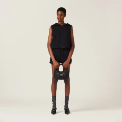 Black Cotton Shorts | Miu Miu