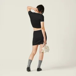 Black Cotton Skirt | Miu Miu
