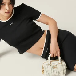 Black Cotton Skirt | Miu Miu