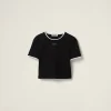 Black Cotton Sweater | Miu Miu