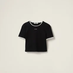 Black Cotton Sweater | Miu Miu