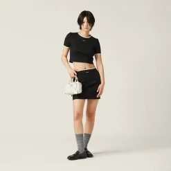 Black Cotton Sweater | Miu Miu