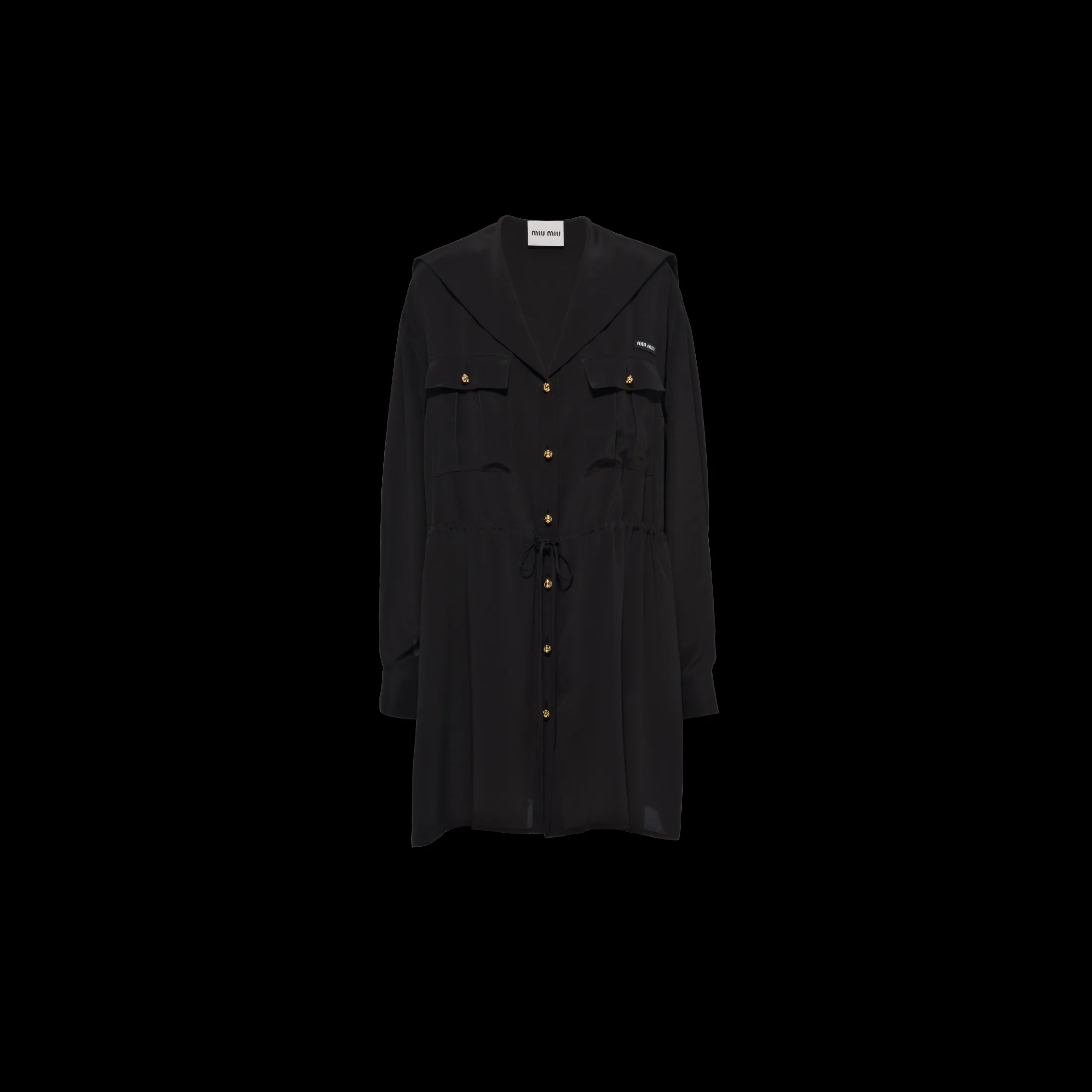 Black Crepe De Chine Mini-dress | Miu Miu