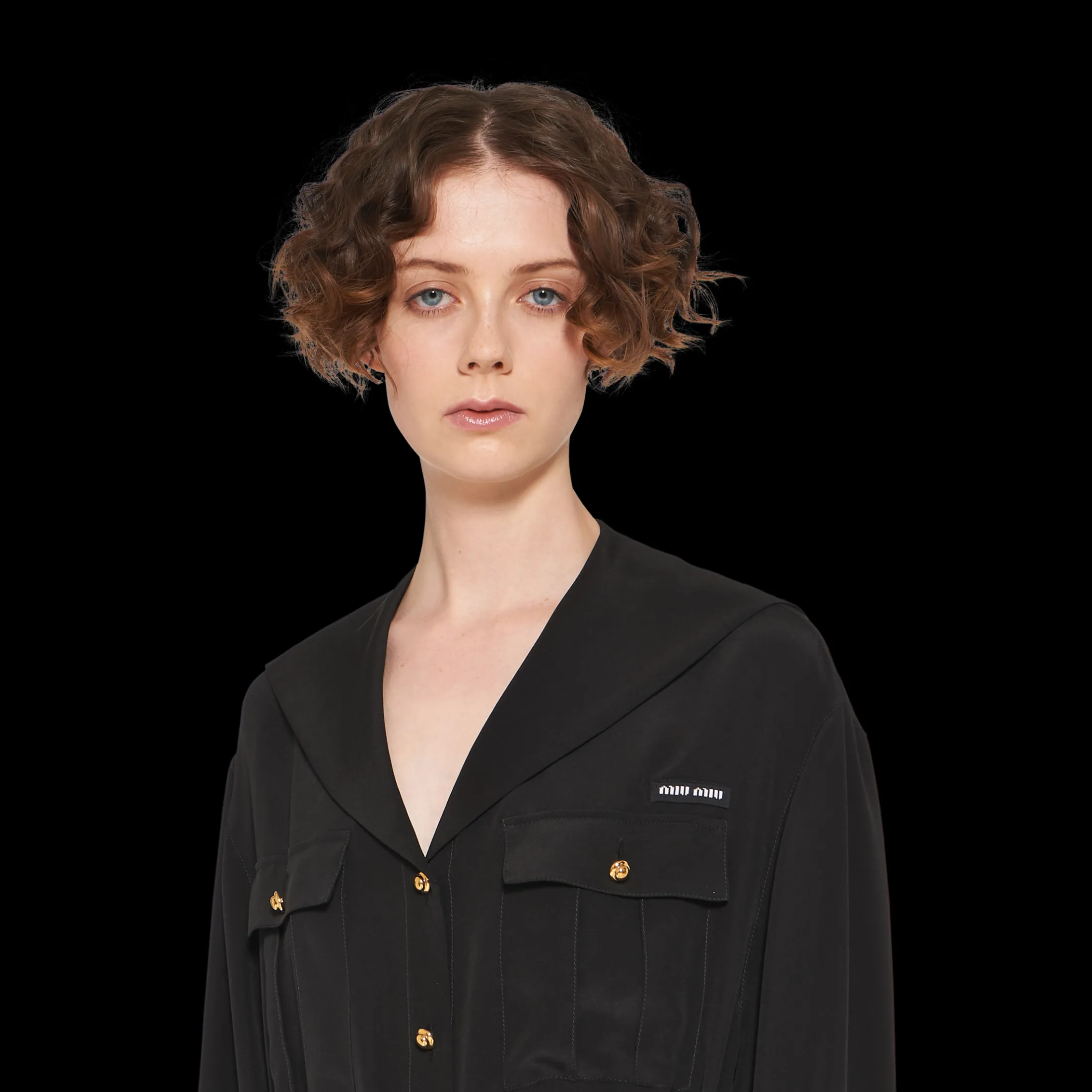 Black Crepe De Chine Mini-dress | Miu Miu