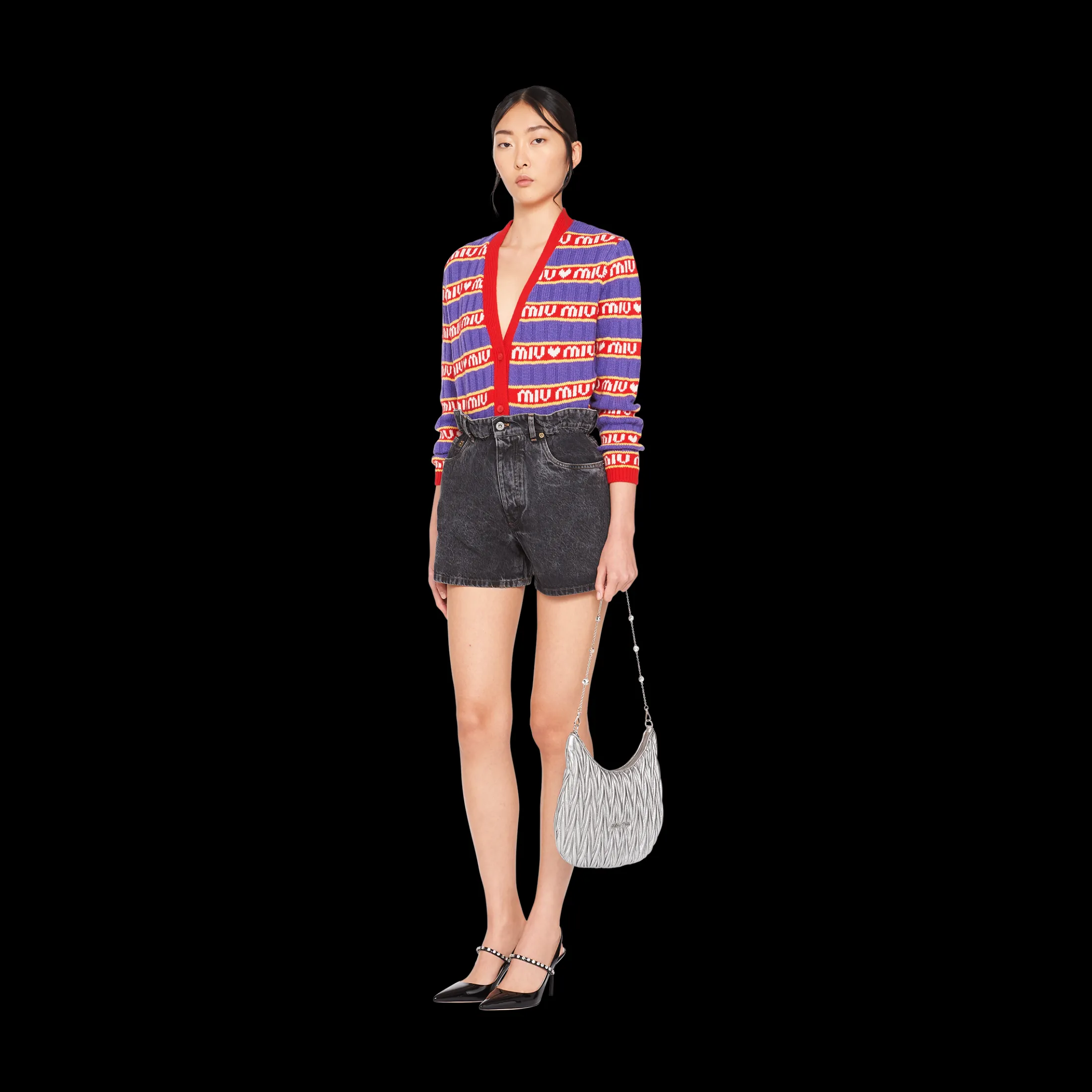 Black Denim Shorts | Miu Miu