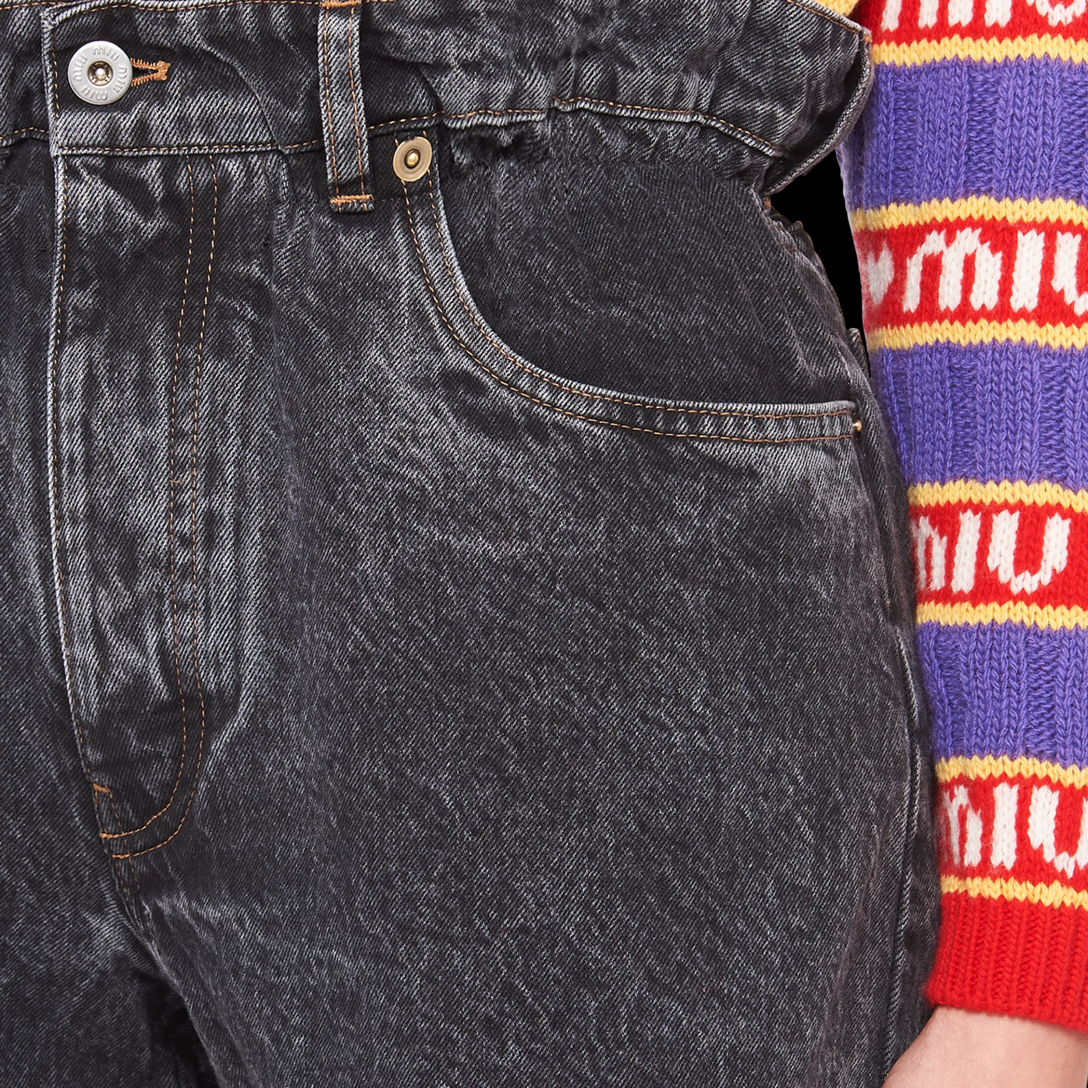 Black Denim Shorts | Miu Miu