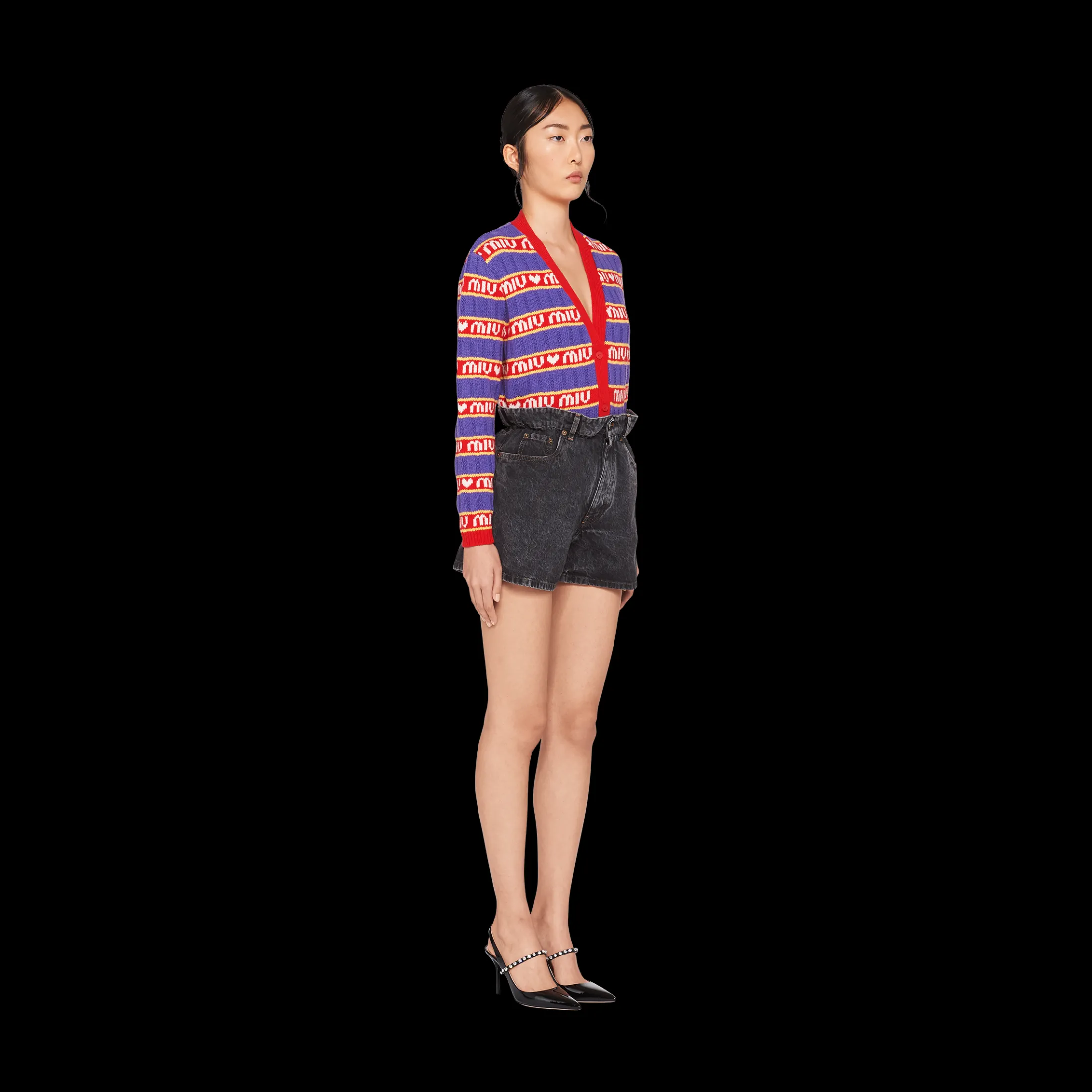 Black Denim Shorts | Miu Miu