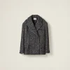 Black Double-breasted Chevron Jacket | Miu Miu