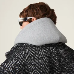 Black Double-breasted Chevron Jacket | Miu Miu