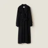 Black Double-breasted Velour Coat | Miu Miu