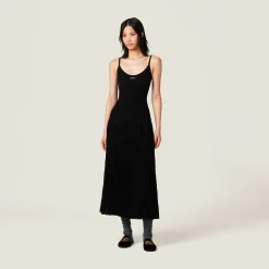 Black Dress With Logo | Miu Miu