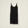 Black Embroidered Chiffon Dress | Miu Miu