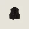 Black Embroidered Chiffon Top | Miu Miu