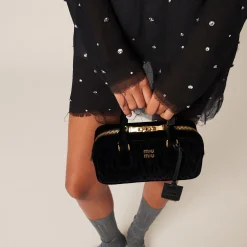Black Embroidered Chiffon Dress | Miu Miu