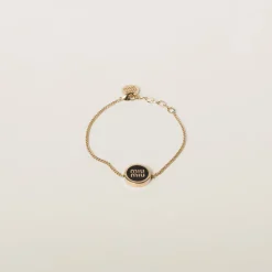 Black Enameled Metal Bracelet | Miu Miu