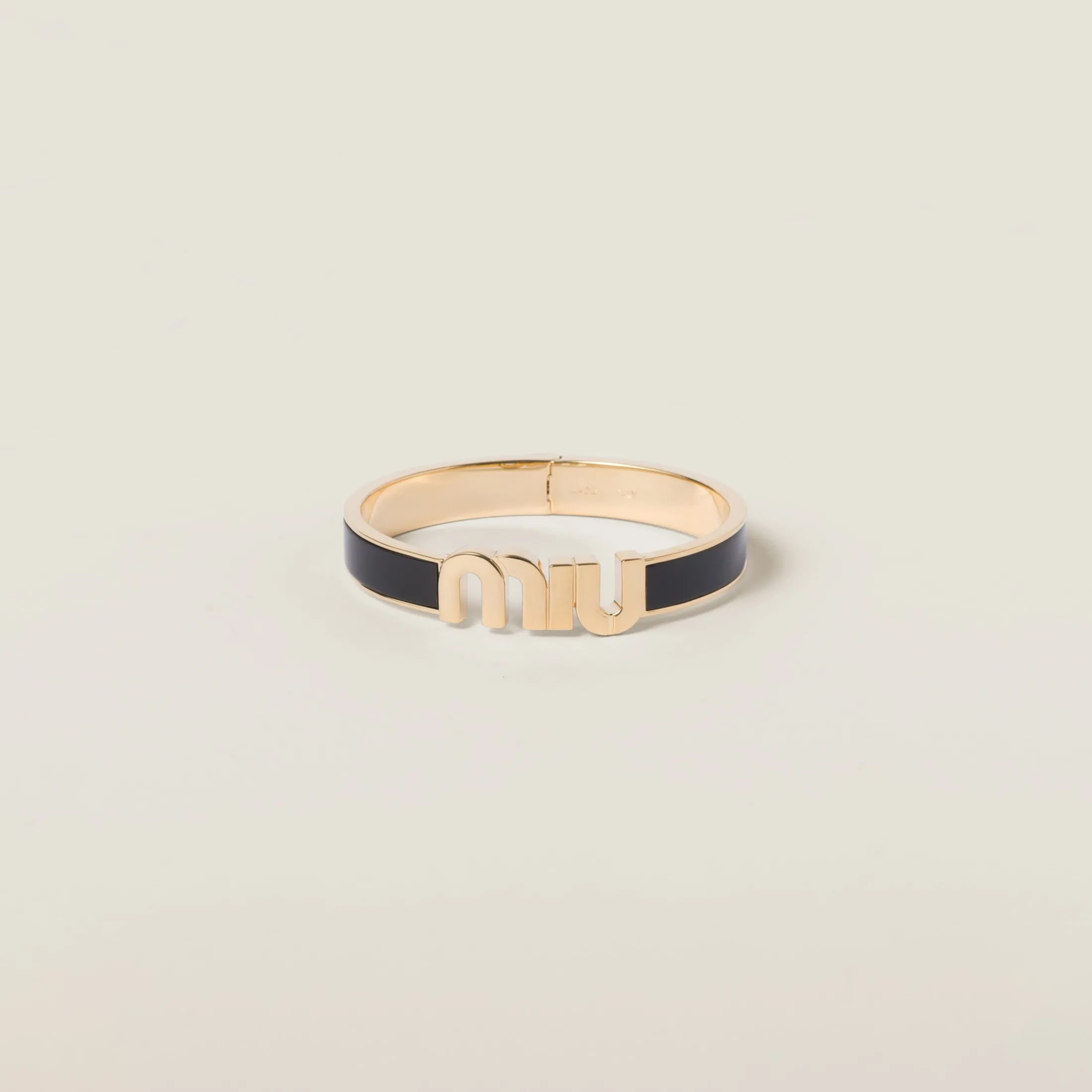 Black Enameled Metal Bracelet | Miu Miu