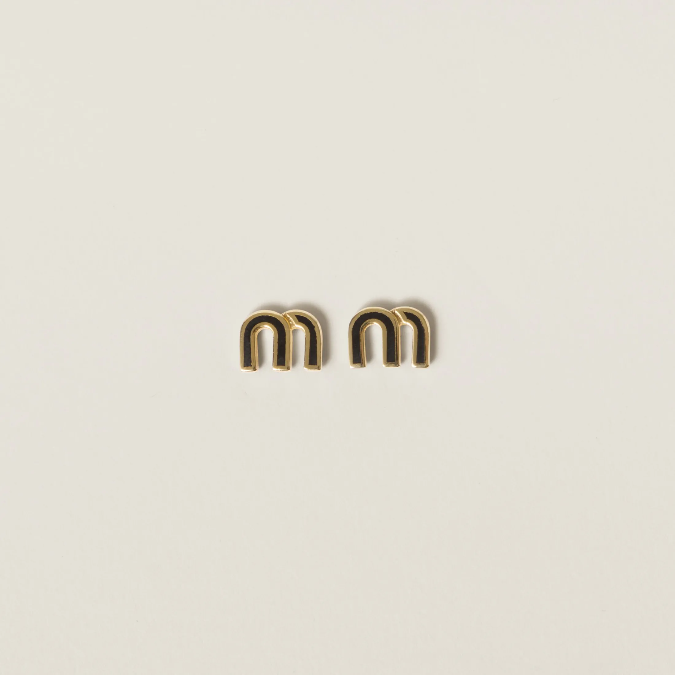 Black Enameled Metal Earrings | Miu Miu