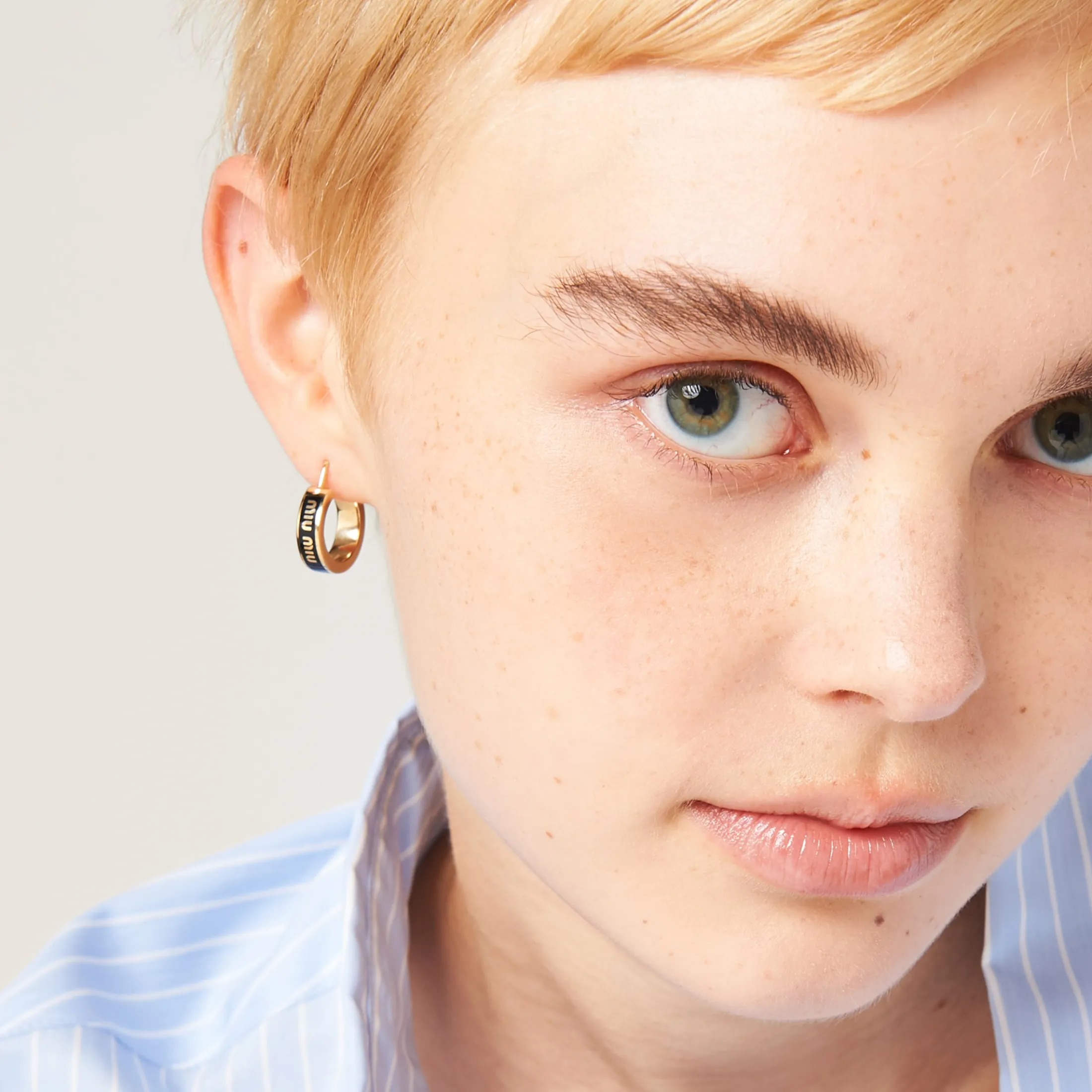 Black Enameled Metal Earrings | Miu Miu