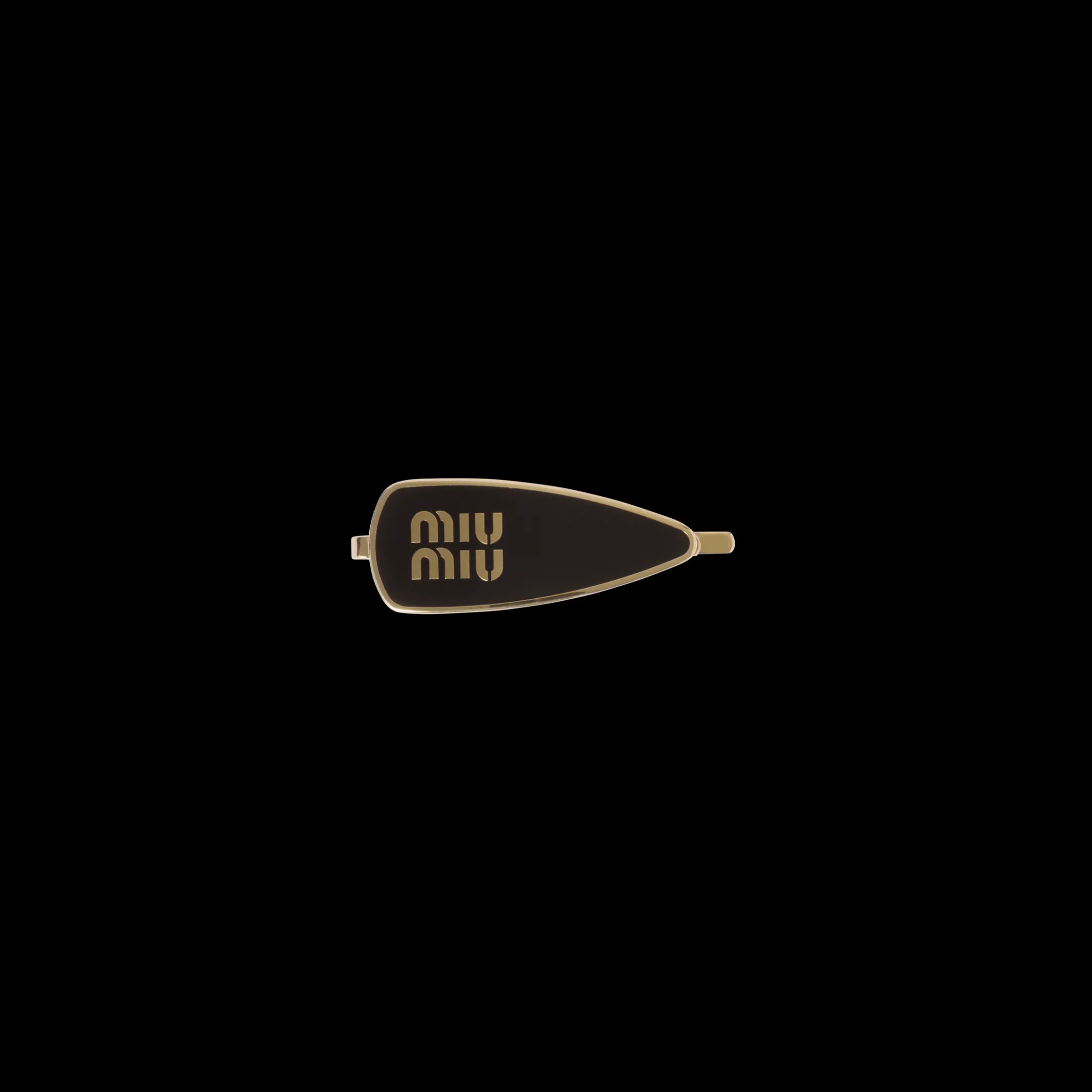 Black Enameled Metal Hair Clip | Miu Miu