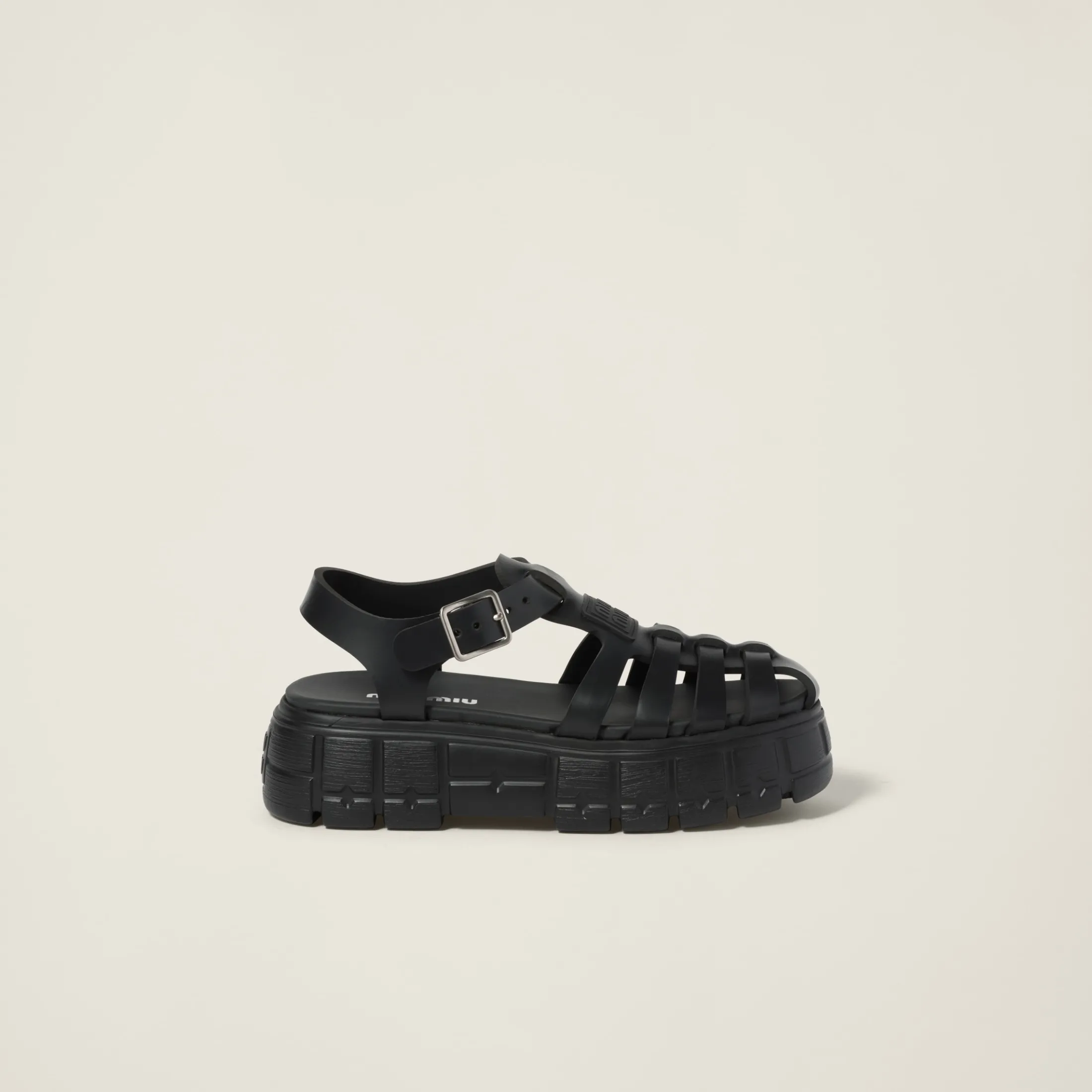 Black Eva Platform Cage Sandals | Miu Miu