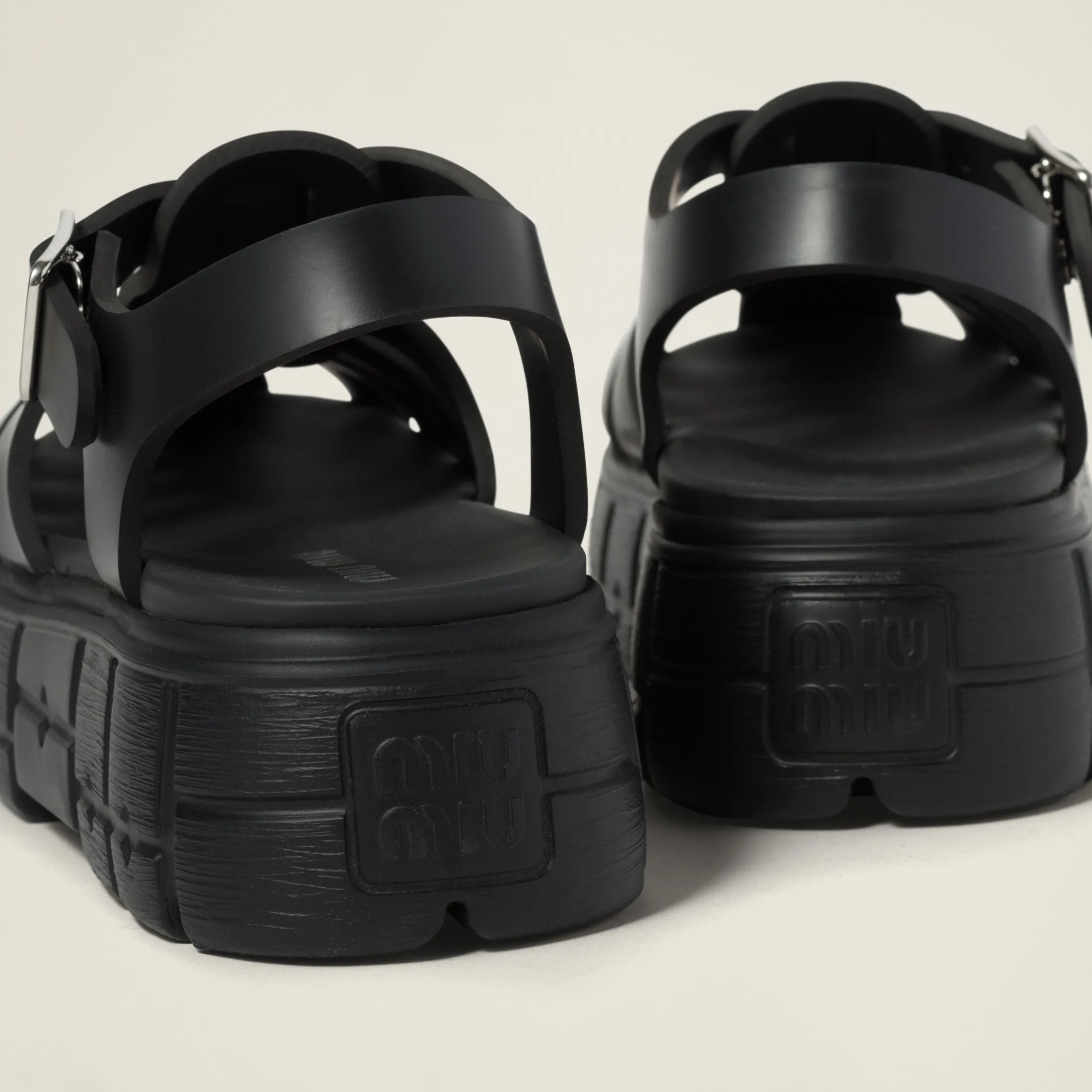 Black Eva Platform Cage Sandals | Miu Miu
