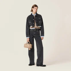 Black Five-pocket Black Denim Jeans | Miu Miu
