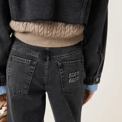 Black Five-pocket Black Denim Jeans | Miu Miu