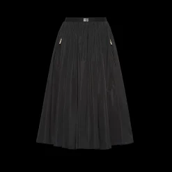 Black Full Technical Silk Skirt | Miu Miu