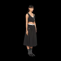 Black Full Technical Silk Skirt | Miu Miu