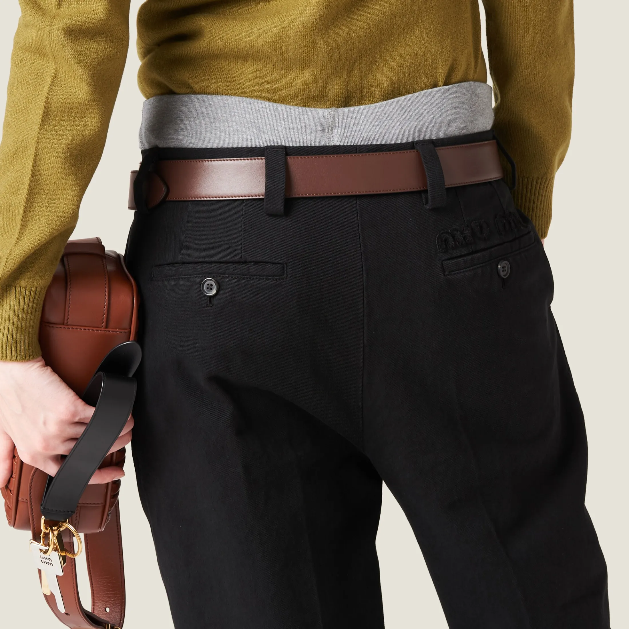 Black Gabardine Pants | Miu Miu