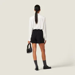 Black Grain De Poudre Bermudas | Miu Miu