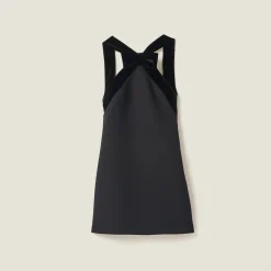 Black Grain De Poudre Mini-dress | Miu Miu