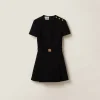 Black Grain De Poudre Mini-dress | Miu Miu