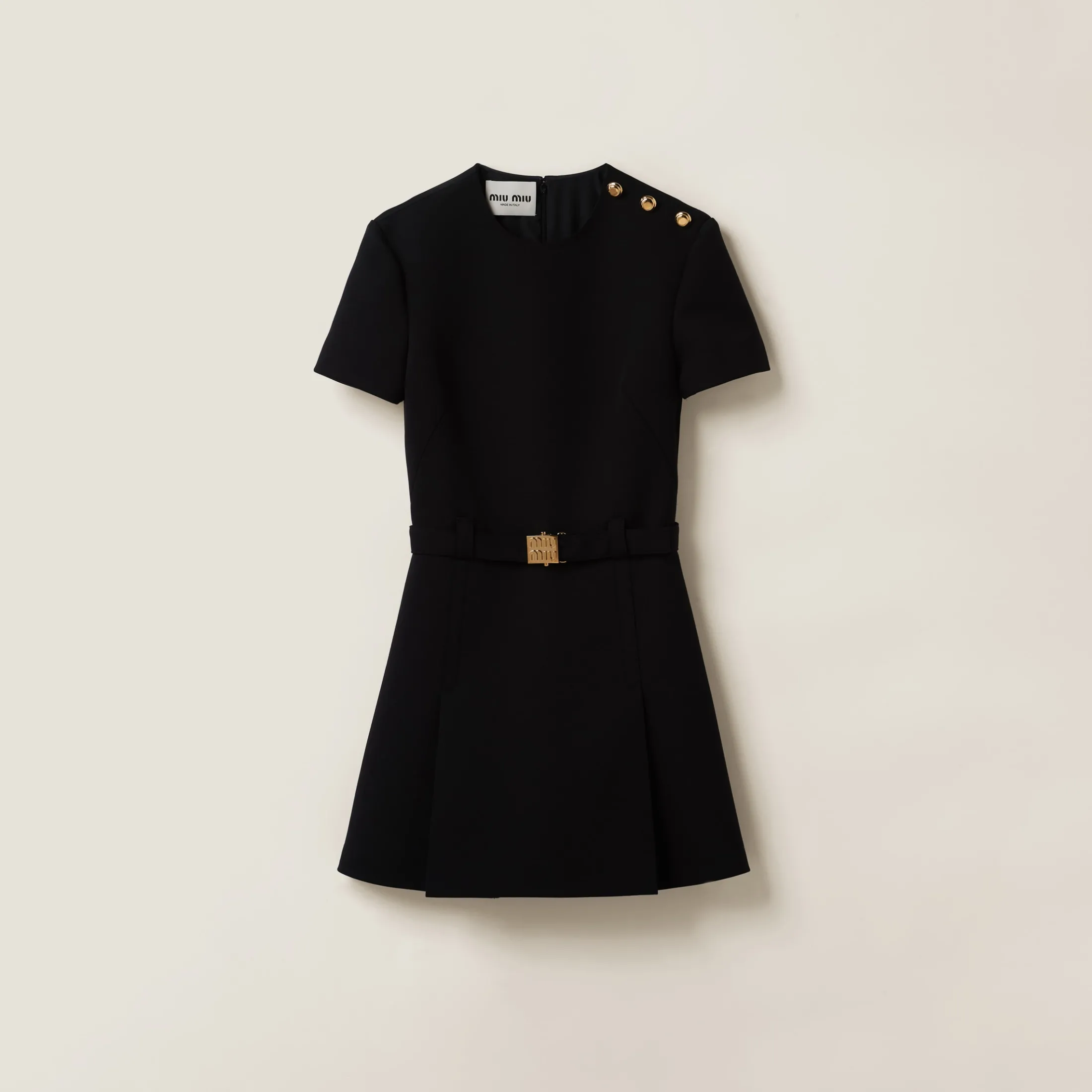 Black Grain De Poudre Mini-dress | Miu Miu