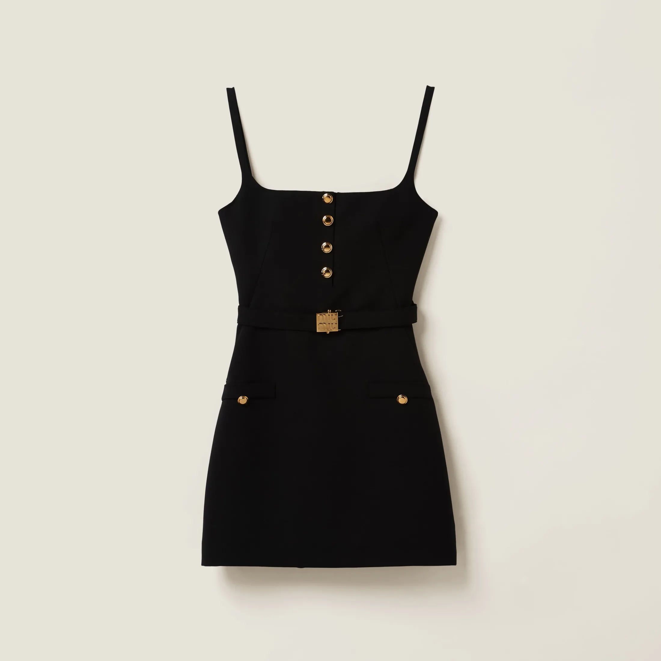 Black Grain De Poudre Mini-dress | Miu Miu