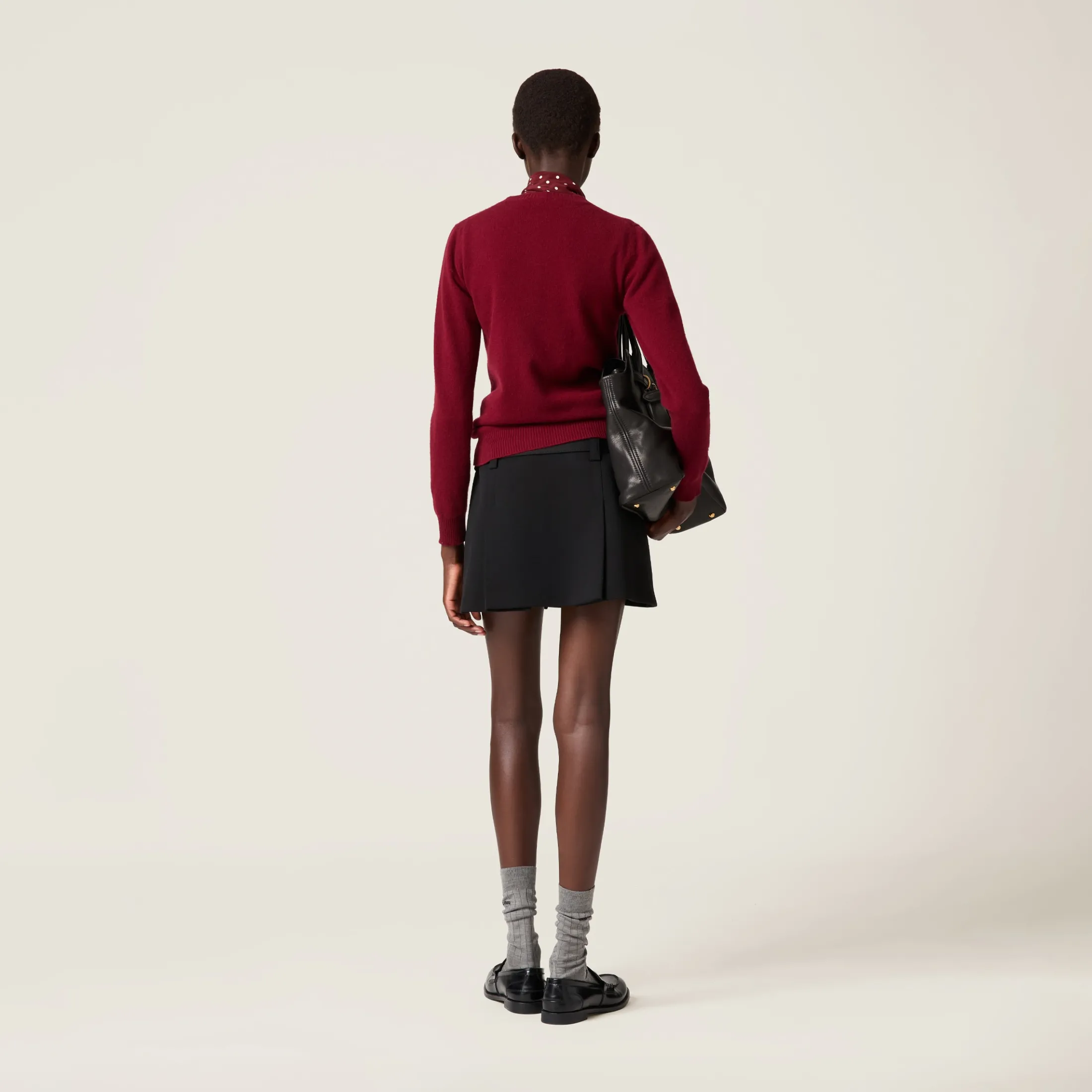 Black Grain De Poudre Miniskirt | Miu Miu