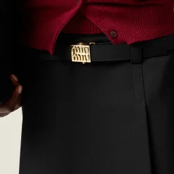 Black Grain De Poudre Miniskirt | Miu Miu