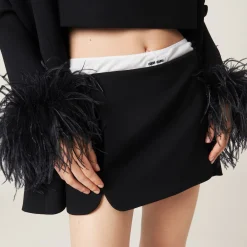 Black Grain De Poudre Miniskirt | Miu Miu