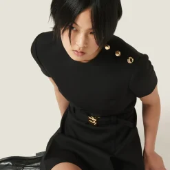 Black Grain De Poudre Mini-dress | Miu Miu