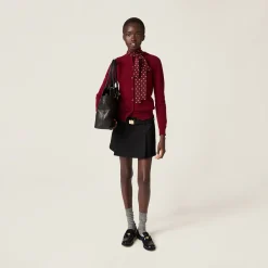 Black Grain De Poudre Miniskirt | Miu Miu