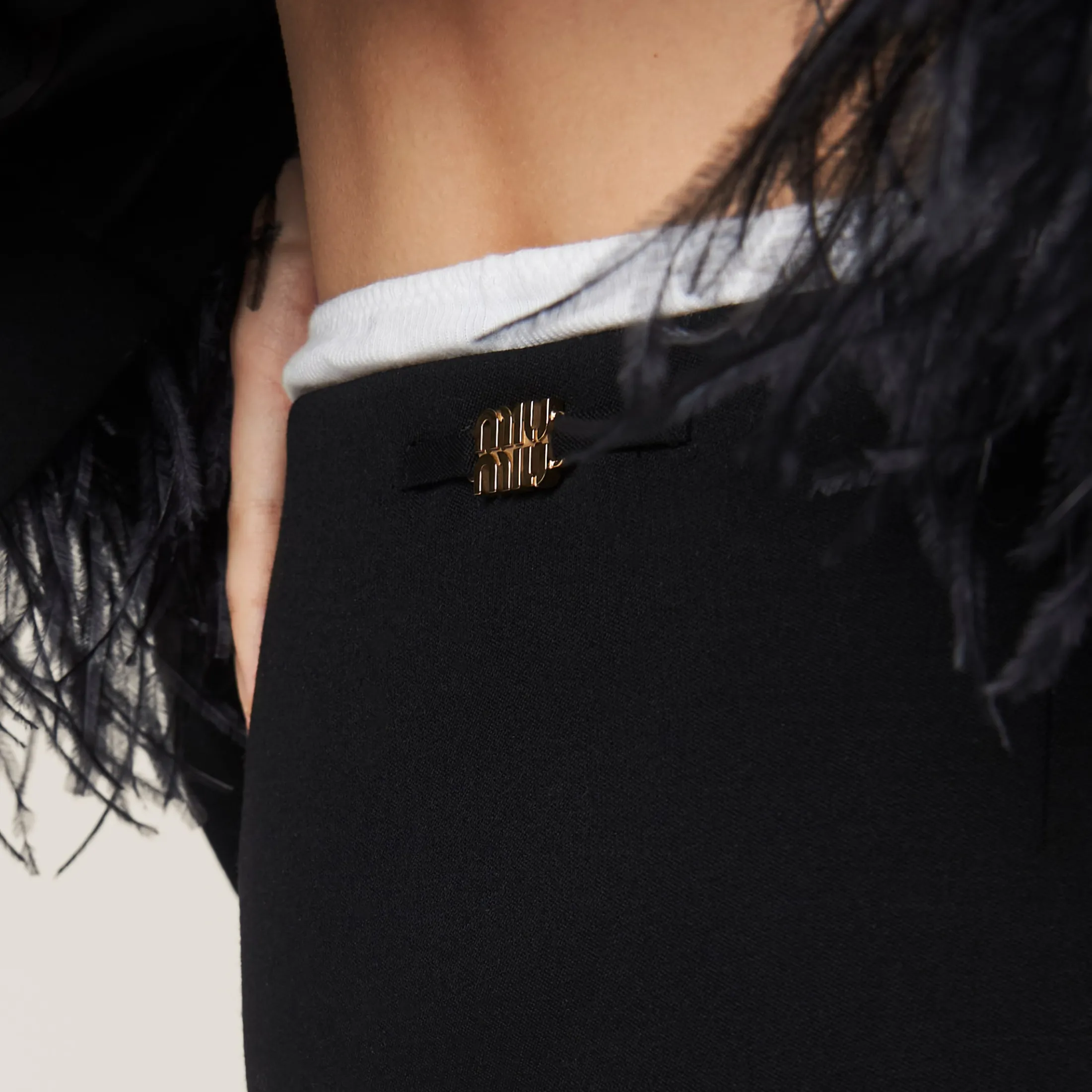 Black Grain De Poudre Miniskirt | Miu Miu