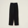 Black Grain De Poudre Pants | Miu Miu