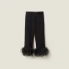 Black Grain De Poudre Pants | Miu Miu