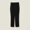 Black Grain De Poudre Pants | Miu Miu