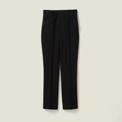 Black Grain De Poudre Pants | Miu Miu