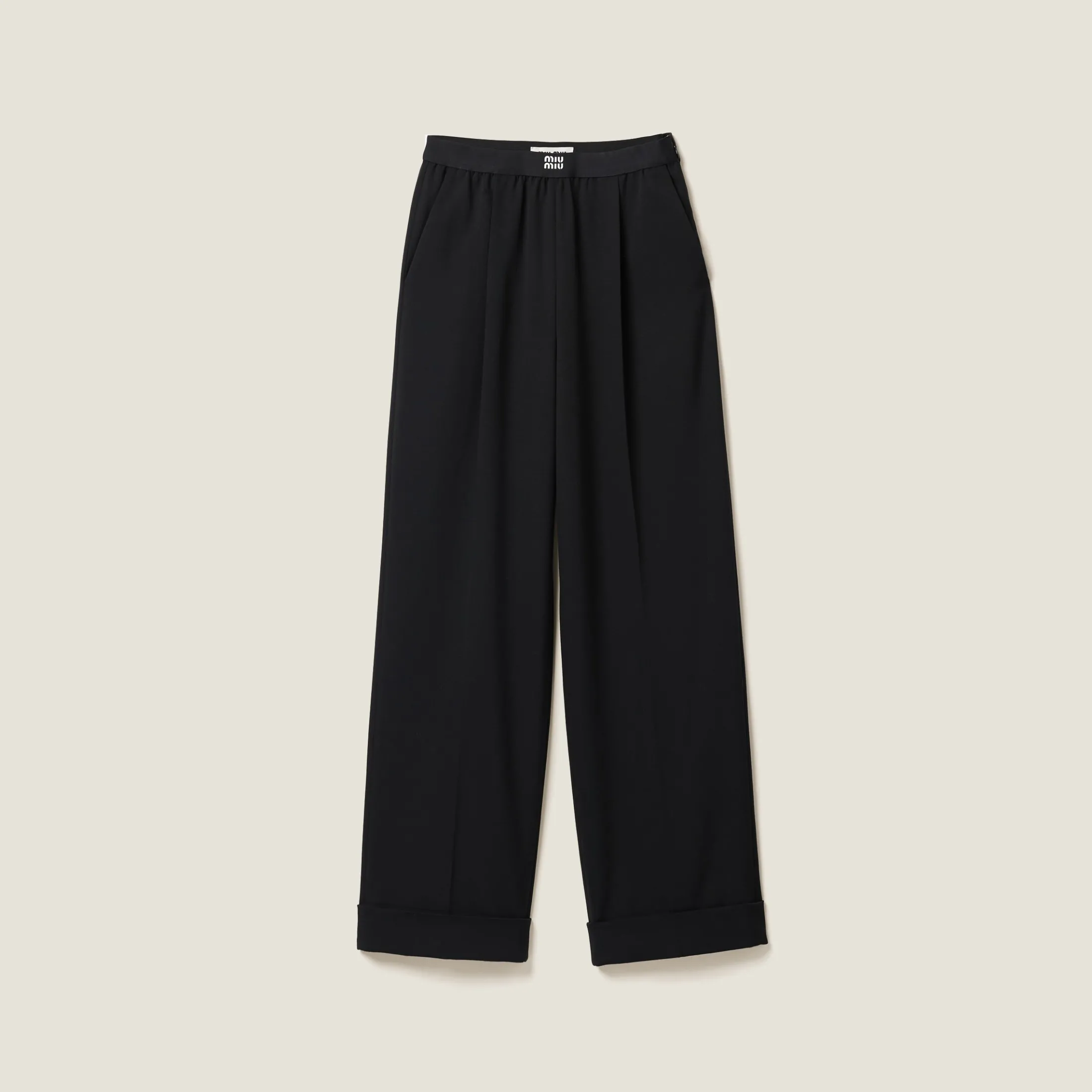 Black Grain De Poudre Pants | Miu Miu