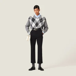 Black Grain De Poudre Pants | Miu Miu