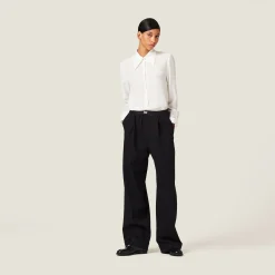 Black Grain De Poudre Pants | Miu Miu