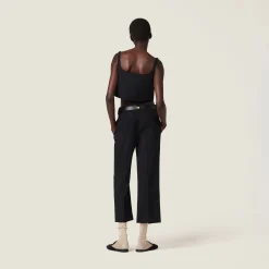 Black Grain De Poudre Pants | Miu Miu