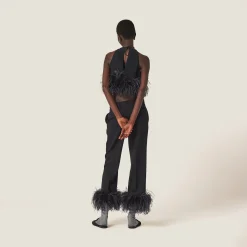Black Grain De Poudre Pants | Miu Miu